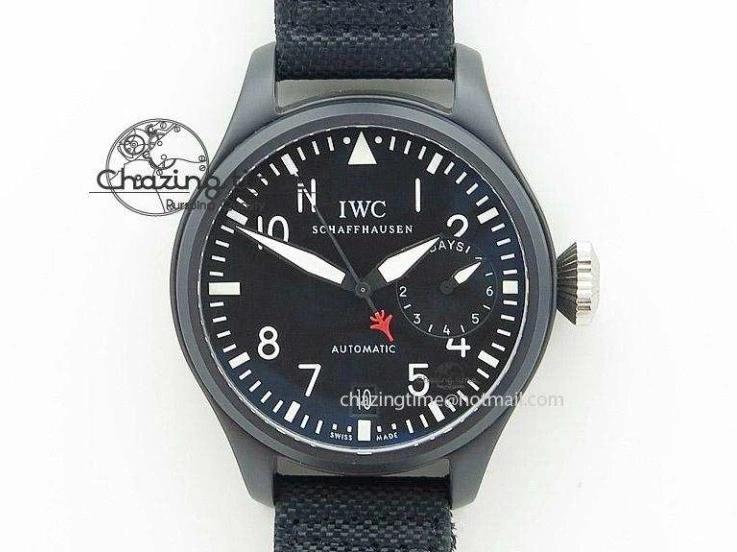 MIROTIME 0326 Durable Pilot Top Gun IW326901 M+F 1:1 Best Edition Black Dial on Black Nylon Strap MY 7003